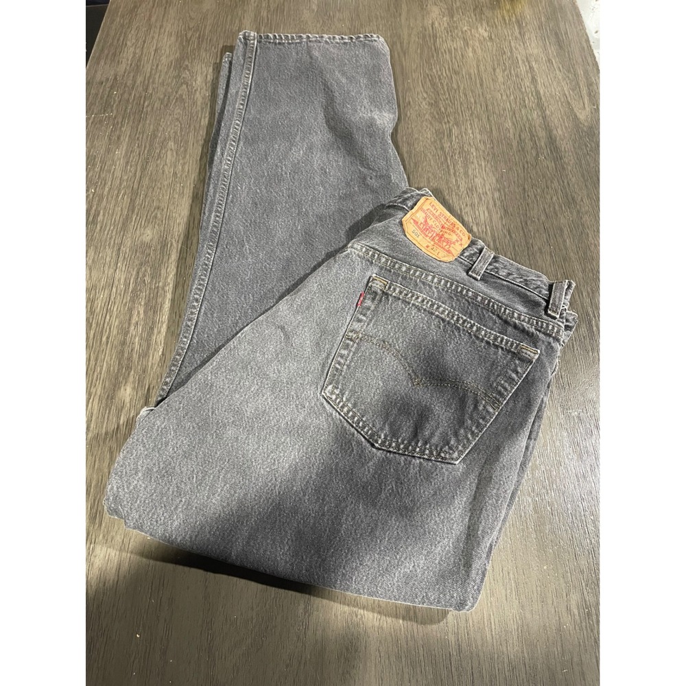 Levi's Mens 42x32 Black 501 Straight Leg Button Fly True Vintage 90s USA Jeans